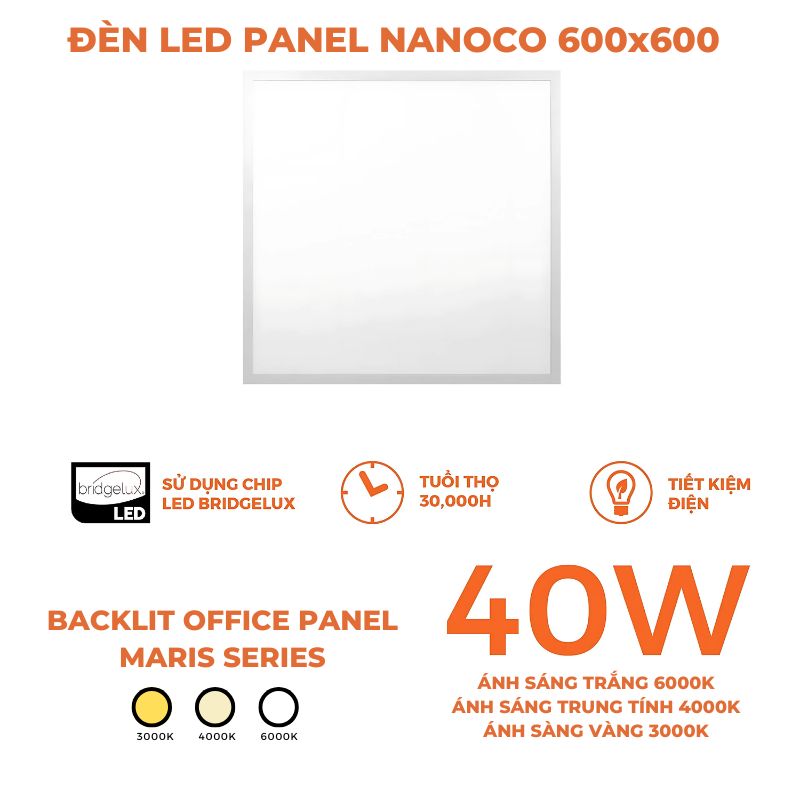 Đèn LED Panel Nanoco 600x600 - 40W